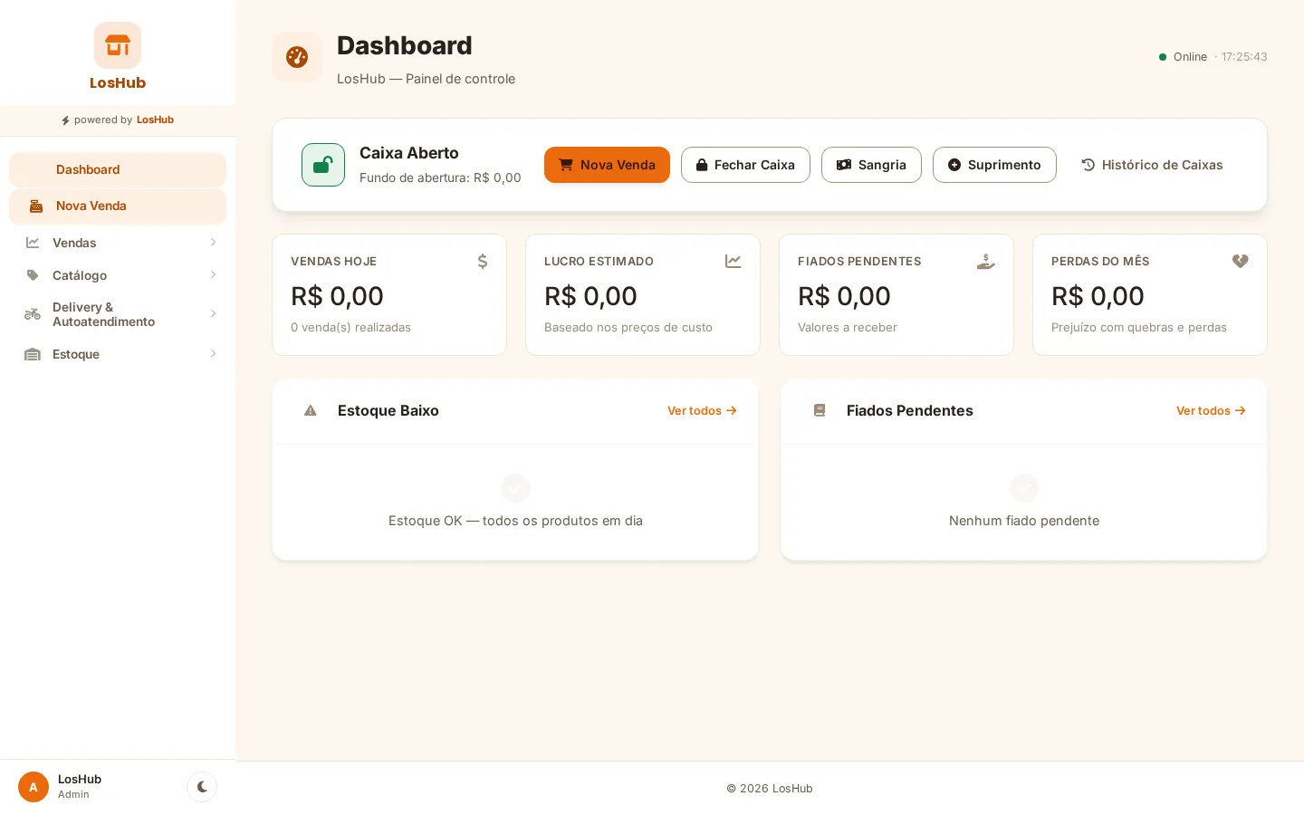 Dashboard do LosHub