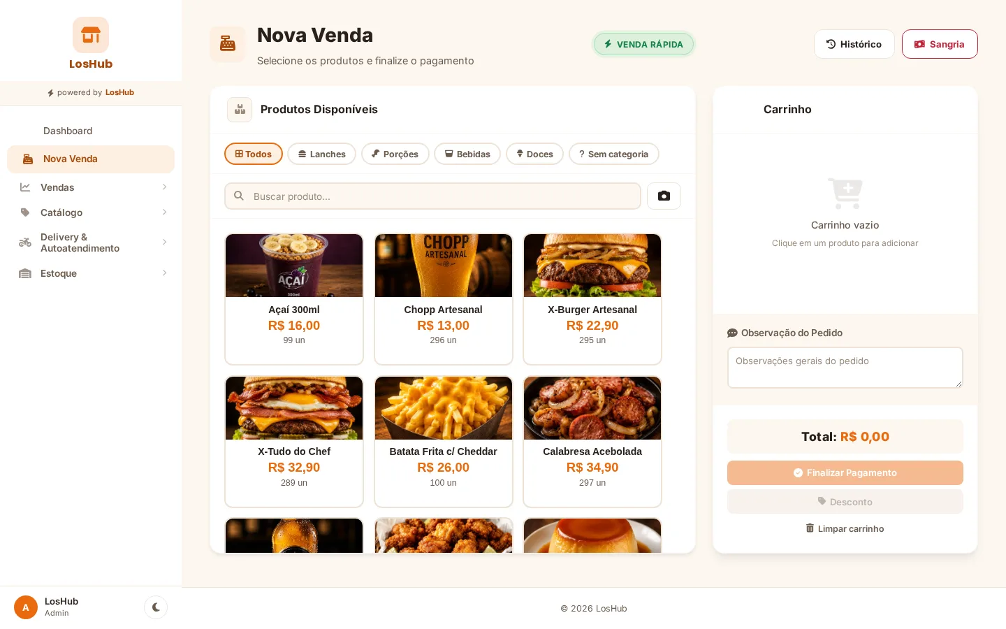 PDV / Nova Venda do LosHub